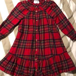 Plaid Flannel Smocked-Neck Button-Front Dress for Toddler Girl